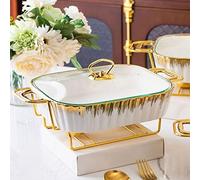 Set di scaldavivande in ceramica, per buffet, catering, matrimoni, feste ed eventi, include coperchi e porta taniche di carburante