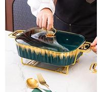 Set di scaldavivande in ceramica, per buffet, catering, matrimoni, feste ed eventi, include coperchi e porta taniche di carburante