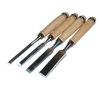 Set di scalpelli, 4 pezzi, manico in legno