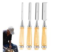 Set Di Scalpelli | 4 Pezzi Scalpelli Di Intaglio Preciso Ergonomico | Utensili Di Carpenteria Per Legno - Intaglio Di Precisione Bordo Smussato Per Scultura Fabbricazione Di Mobili Rinnovamento Migli