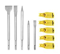 Set di scalpelli, 5 pezzi, scalpello per piastrelle e scalpello per cemento, include 2 scalpelli a punta da 250 mm e 160 mm, 3 scalpelli piatti da 10 x 160 mm, 20 x 250 mm, 40 x 250 mm, per cemento,