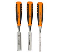 Bahco Bordo Smussato Legno Set Scalpelli 3 Pezzi Misura 12, 18 E 25mm BAH424PS3