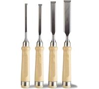 Set di scalpelli for legno 4 pezzi, utensili manuali for intaglio del legno pesanti, sgorbie professionali for carpenteria for la lavorazione del legno Scalpello a mano con manici in legno (8MM,13MM,1
