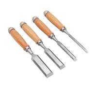 Set di scalpelli for legno, set di scalpelli da 4 pezzi 1/4", 1/2", 3/4" e 1" (6 mm, 12 mm, 18 mm, 24 mm) con manici in legno, scalpello da carpentiere for la lavorazione del legno (Size : Set)