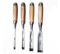 Set di scalpelli in legno a scalpello piatto, 4 pezzi, intaglio del legno, per bordo in acciaio CR-V, 6/12/18/24 mm