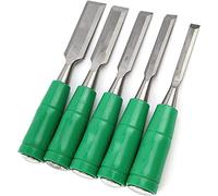 Set di scalpelli per intaglio del legno da 5 pezzi 3/8", 1/2", 5/8", 3/4", 1" Set di scalpelli per legno Premium per manici con impugnatura morbida per, intaglio, utensili da tornio fai da te