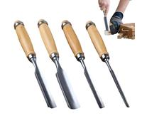 Set di scalpelli per la lavorazione del legno, strumenti per intaglio del legno, Set di scalpelli per la lavorazione del legno in metallo, 4 utensili manuali portatili, strumenti da carpentiere resist