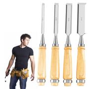 Set di scalpelli per lavorazione del legno - Set di 4 pezzi Ergonomico - Scalpelli per falegnameria - per lavorazione del legno, fabbricazione di mobili, restauro, miglioramento della casa e