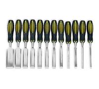 Set di scalpelli per legno, 12 pezzi Set di scalpelli per lavorazione del legno in acciaio al carbonio con forte presa per intaglio del legno, carpenteria, scultura, incorniciatura, tornitura del