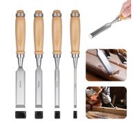 Set di scalpelli per legno, 4 pezzi, in acciaio CRV, per lavori di precisione, 6/12/18/24 mm