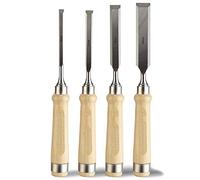 Set di scalpelli per legno 4 pezzi, utensili manuali per intaglio del legno pesanti, sgorbie professionali per carpenteria per la lavorazione del legno Scalpello a mano con manici in legno (8MM,13MM