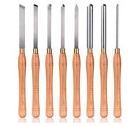 Set di scalpelli per legno 8 pezzi HSS set di scalpelli for tornio for legno utensili for tornitura del legno for utensili da tornio sgorbie for lavorazione del legno intaglio Premio