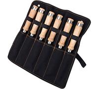 Set di scalpelli per legno, Cr-V e impugnatura morbida con kit di scalpelli per legno con estremità a martello per carpenteria, larghezza testa di taglio: da 6 mm a 20 mm, set da 6 pezzi