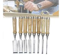 Set di scalpelli per legno da 8 pezzi per la lavorazione del legno Kit di scalpelli per manico in legno e cromo vanadio per falegnameria Artigiano Set di strumenti professionali per la lavorazione d