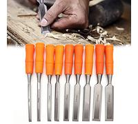 Set di scalpelli per legno di alta qualità per la lavorazione del legno con lame in acciaio ad alto tenore di carbonio Utensili per scalpelli per la lavorazione del legno a 9 pezzi con martello in a