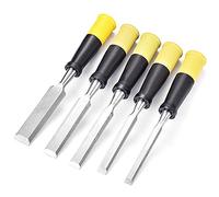 Set di scalpelli per legno per incisione, utensili manuali per legno da 5 pezzi con cappuccio per intaglio del legno e carpenteria, scalpelli professionali con copertura protettiva, acciaio al cromo