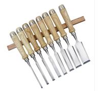 Set di scalpelli per legno professionali da 8 pezzi - Attrezzatura per intaglio e lavorazione del legno con lame in acciaio al cromo vanadio e manici ergonomici