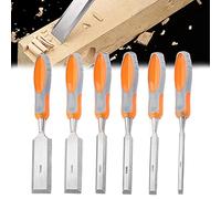 Set di scalpelli per legno professionali per la lavorazione del legno 6 pezzi Manico in acciaio al cromo vanadio e PVC Kit di strumenti per intaglio del legno per artigiano di falegnameria 8/14/16/1