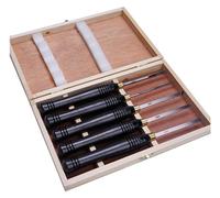 Set di scalpelli per legno Set di 5 utensili for tornitura del legno Set di scalpelli for tornio for la lavorazione del legno HSS Set di sgorbie in acciaio affilato for troncatura inclinata in deposit