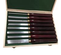 Set di scalpelli per tornio per legno da 8 pezzi Set di scalpelli per legno per la lavorazione del legno Utensili per tornitura del legno, lame in acciaio ad alta velocità, manico in legno