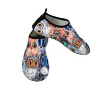 Set di scarpe da acqua con ritratto di gatto, per donne e uomini, ad asciugatura rapida, calzini acquatici a piedi nudi per la spiaggia, Multi, 38.5/39.5 EU