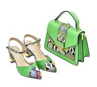 Set di scarpe da donna e borsa, scarpe da sposa e borsa, per feste, matrimoni, in pelle verniciata, EN8, 42.5 EU