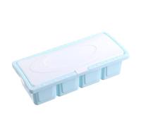 Set di scatole a 4 scomparti, contenitori multipli per, coperchio compatto tutto in uno, organizer in plastica per dispensa da bancone per condimenti sale zucchero (8,46x3,74 (Blu)