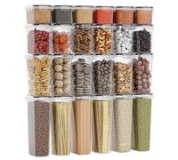 Set di scatole di immagazzinaggio sigillate da cucina in materiale PP da 8/16/24 pezzi - Conservazione di alimenti secchi for zucchero, farina, cottura al forno con adesivi pratici(24pcs)