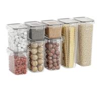 Set di scatole di immagazzinaggio sigillate da cucina in materiale PP da 8/16/24 pezzi - Conservazione di alimenti secchi for zucchero, farina, cottura al forno con adesivi pratici(8pcs)