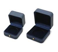Set di scatole for monete commemorative in pelle PU, 2 pezzi for monete d'oro e d'argento con fodera in flanella e fibbia dorata Conservazione dei gioielli(Donker Blauw)