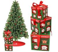 Set Di Scatole Natalizie Impilabili - Accessorio per Scena di Festa,Scatole Natalizie Impilabili Con Coperchi | Per Soggiorno Camera Da Sala Da Pranzo Balcone Caramelle Giocattoli Gioielli Libri