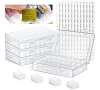 Set di Scatole per Organizer per Filo da Ricamo, Include Scatola Portaoggetti a Punto Croce con 24 Scomparti 50 Bobine di Filo Interdentale Adesivi con Numero di Filo Interdentale 1790