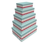 Set di Scatole per Sistemare Impilabili DKD Home Decor Multicolore Cartone 50