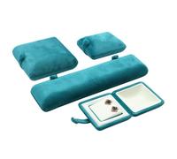 Set di scatole portagioie in velluto azzurro, organizer for orecchini ad anello, ciondolo e collana, scatola for anelli e confezione for orecchini di perle Conservazione dei gioielli