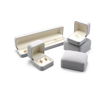 Set di scatole portagioie in velluto grigio, 5 pezzi di lusso for anelli, orecchini, collane e bracciali, organizer for la presentazione dei gioielli Conservazione dei gioielli