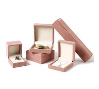 Set di scatole portagioie in velluto, organizer for gioielli da 4 pezzi for collane, anelli, braccialetti, pendenti e orecchini, scatola portaoggetti Conservazione dei gioielli(Roze)