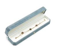 Set di scatole portagioie, organizer in velluto for perle, collane, braccialetti, anelli, orecchini e spille, elegante scatola for donna Conservazione dei gioielli(Blauw,23.4 * 4.7 * 4.1cm)
