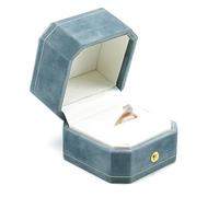 Set di scatole portagioie, organizer in velluto for perle, collane, braccialetti, anelli, orecchini e spille, elegante scatola for donna Conservazione dei gioielli(Blauw,6.3 * 6.3 * 6cm)