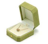 Set di scatole portagioie, organizer in velluto for perle, collane, braccialetti, anelli, orecchini e spille, elegante scatola for donna Conservazione dei gioielli(Groen,7.5 * 8.5 * 5cm)