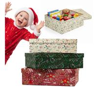 Set di scatole regalo natalizie con coperchio 3 diverse dimensioni l'una nell...