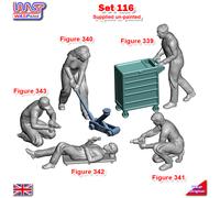 Set Di Scenari Con Figure Non Dipinte Trackside 116 Pit Crew X 5 1:32 Wasp