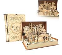 Set di scene di Pasqua, Famiglie della Famiglia Pasqua Famiglia Easter Holy Week Gift | Holy WOEM REALRECTION Scena Artigianato, Scena Resurrezione del Legno Decorazione Jesus Resurrection Building