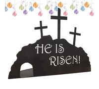 Set di scene di risurrezione, scena della tomba di risurrezione | È risorto Centrotavola a molla in metallo vuoto | Decorazione di risurrezione interna per chiesa, ingresso, casa, s