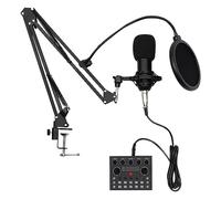 Set di schede audio dal vivo con supporto, controller DJ 7 modalità audio 10 effetti sonori 24 bit/192 kHz con microfono in streaming per streaming live streaming broadcasting canto