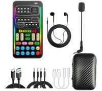 Set di schede audio portatili per la modifica della voce - 16 effetti, modulazione in tempo reale, microfono e cuffie, compatibile con PS5/PS4/Xbox