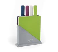 Set di schede di trinciatura con indice a palette rettangolari Salter BW04768 con indicatori per la preparazione degli alimenti, supporto antiscivolo, lavabile in lavastoviglie, multicolore, set di 4