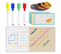 Set di schede geografiche - Forme geometriche per bambini | Schede modello e elastici figure Forma STEM Puzzle Rompicapo per bambini