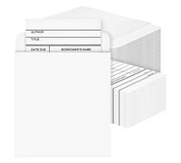 Set di Schede per Biblioteche e Tasche per Libri, Confezione da 100 Tasche Autoadesive per Libri con Schede da Biblioteca a Doppia Faccia Abbinate, 200 Pezzi in Totale