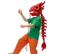 Set di scheletri con teschi di dinosauro, colonna vertebrale 3D, vestito realistico, tuta in cotone imbottita con copricapo, per bambini, adulti, Halloween, cosplay, party, vacanze, mot