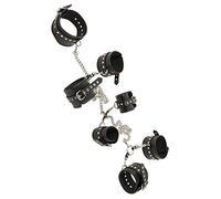 Set completo di manette in cuoio per bondage avanzato ZADO (nero)
